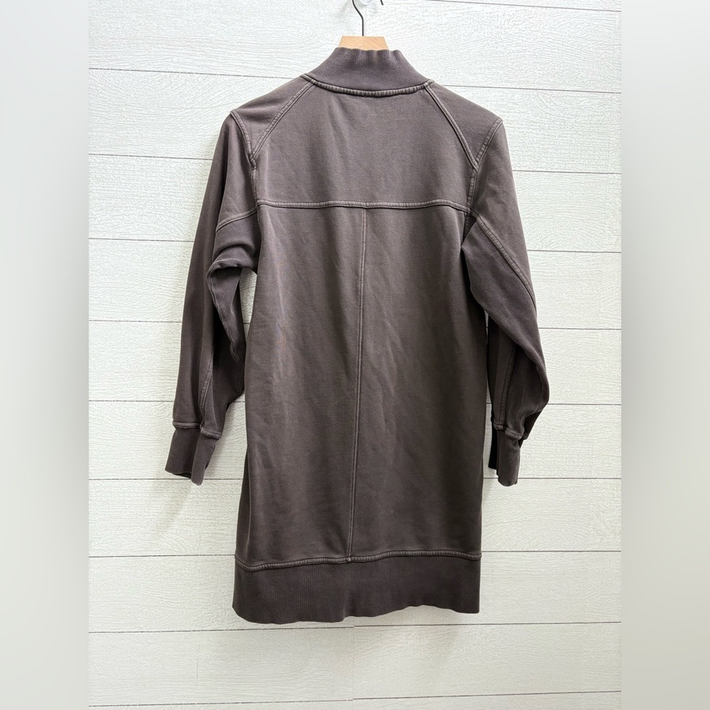 Daily Practice by Anthropologie Meru Zip-Front Mini Dress – Size S | Charcoal - Picture 8 of 10